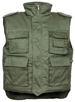 US Army Quilted Military Combat Vest Ranger OD Green Front Zip
