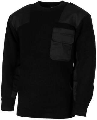 BW German Army Military Sweater Pullover With Chest Pocket Wool-80% Black