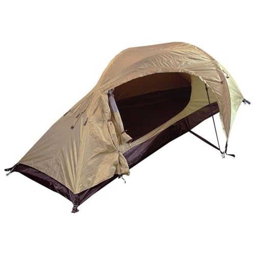 Mil-Tec Recom 1-Person Compact Lightweight Durable Weatherproof Wind & Storm-Resistant Easy-to-Install Tactical Outdoor Hiking Camping Tent with Zipper Entrance & Mosquito Net