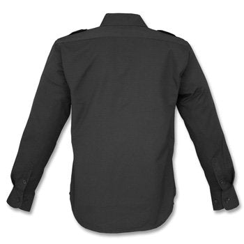 Mil-Tec Ripstop Shirt Black 100% Cotton Long Sleeve Tactical Field Top