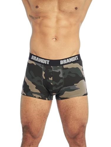 Brandit Boxershorts Logo 2 Pack Dark Camo/Black