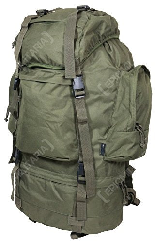 Mil-Tec 75L Military Army 'Ranger' Hiking Rucksack Backpack in Black, Olive and Flecktarn Camouflage (Internal Frame)