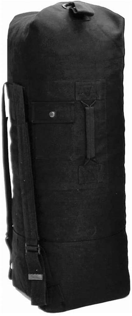Mil-Tec US Cotton Double Strap Duffle Bag 75L Black