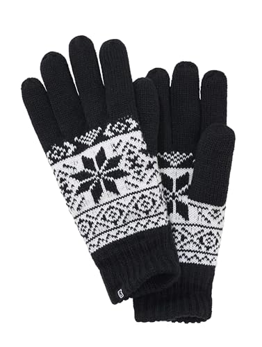 Brandit Unisex Winter Gloves Red/White – Warm Knit Regular Fit Gloves