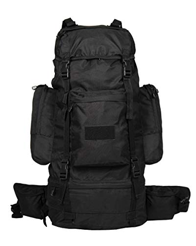Mil-Tec 75L Military Army 'Ranger' Hiking Rucksack Backpack in Black, Olive and Flecktarn Camouflage (Internal Frame)