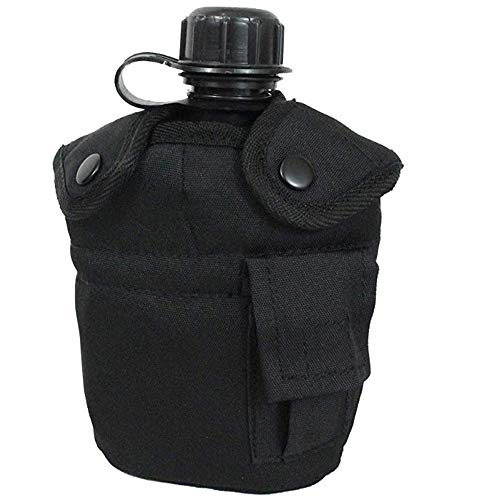Mil-Tec US Canteen & Cup Black – Military Outdoor Hydration Set