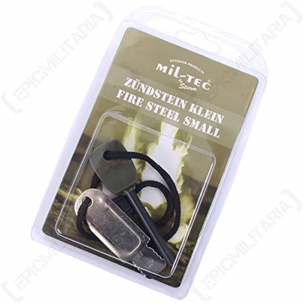 Survival Flint Fire Steel Fire Starter Camping Hiking Kit Small by Mil-Tec