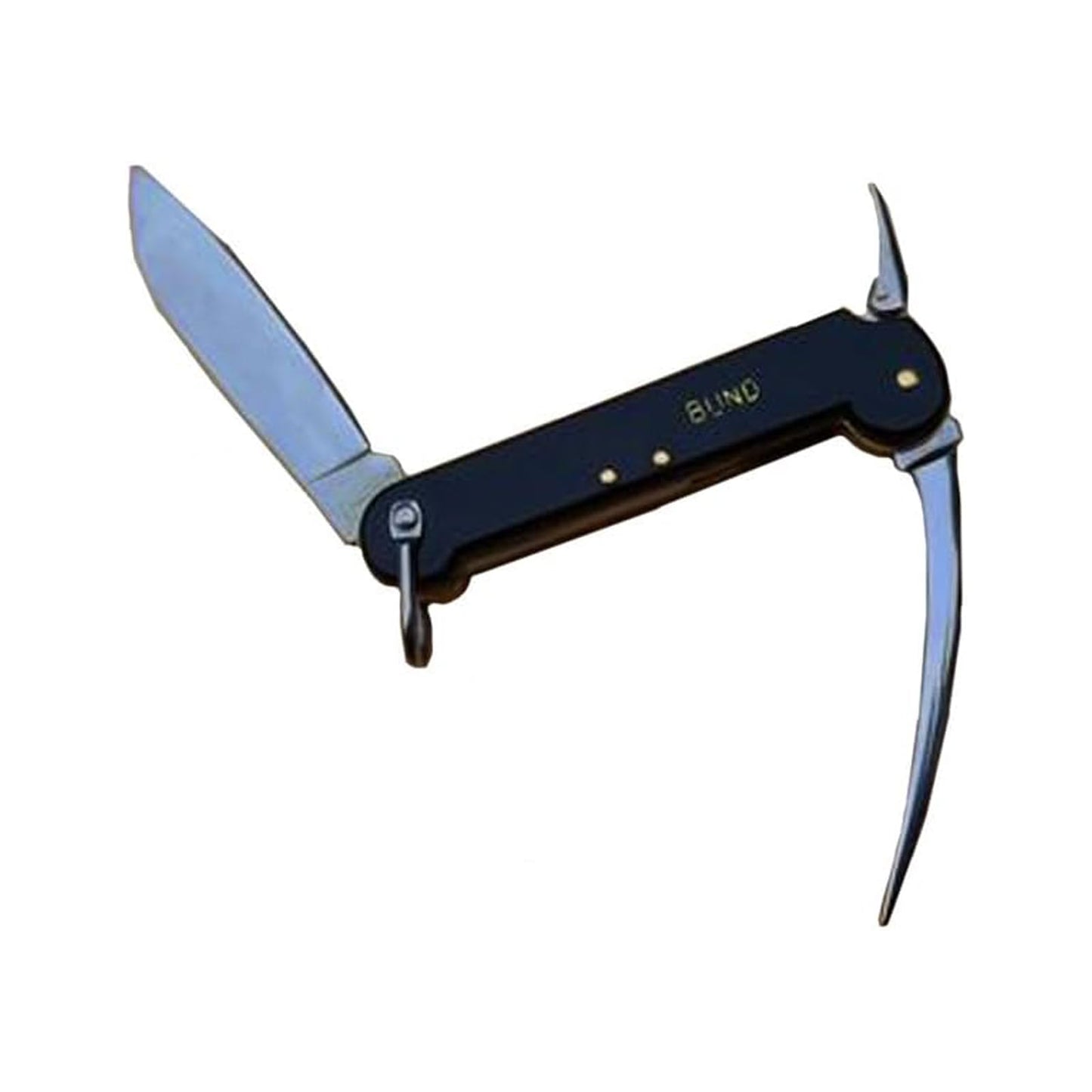 Mil-Tec German Black Sailor Pocket Knife | Compact Portable Robust Deck Multi-Tool for Outdoor Enthusiasts & Sailors | Marlin Spike for Rope Work | Eyelet to Fix on Clothes or Keychain | Steel Blade