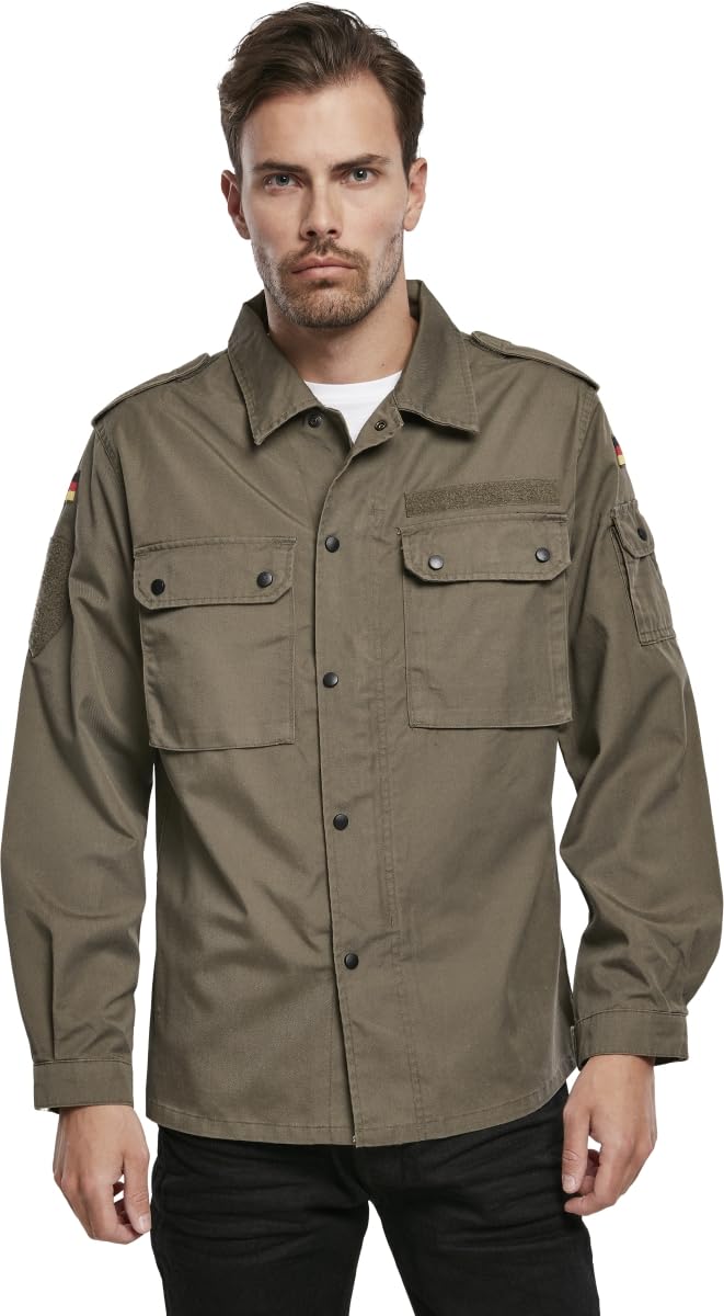 Brandit Men’s BW Field Tunic Olive 4XL – Military Style Lightweight Jacket