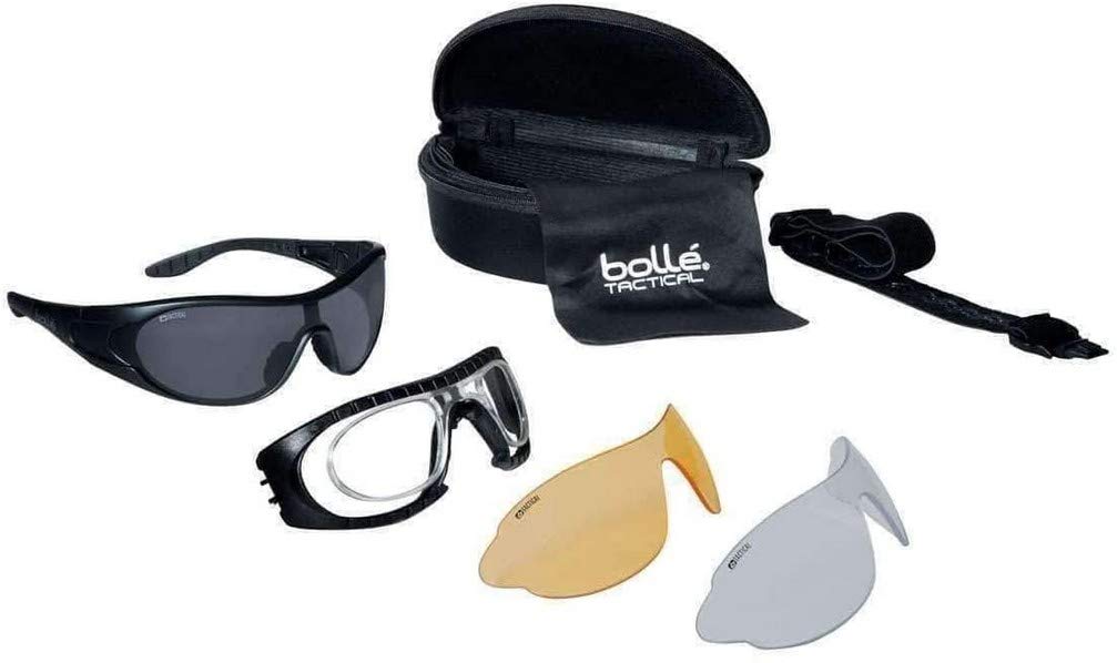 Bolle Raider Ballistic Spectacles - Clear, Smoke, Yellow Lens Black Frame