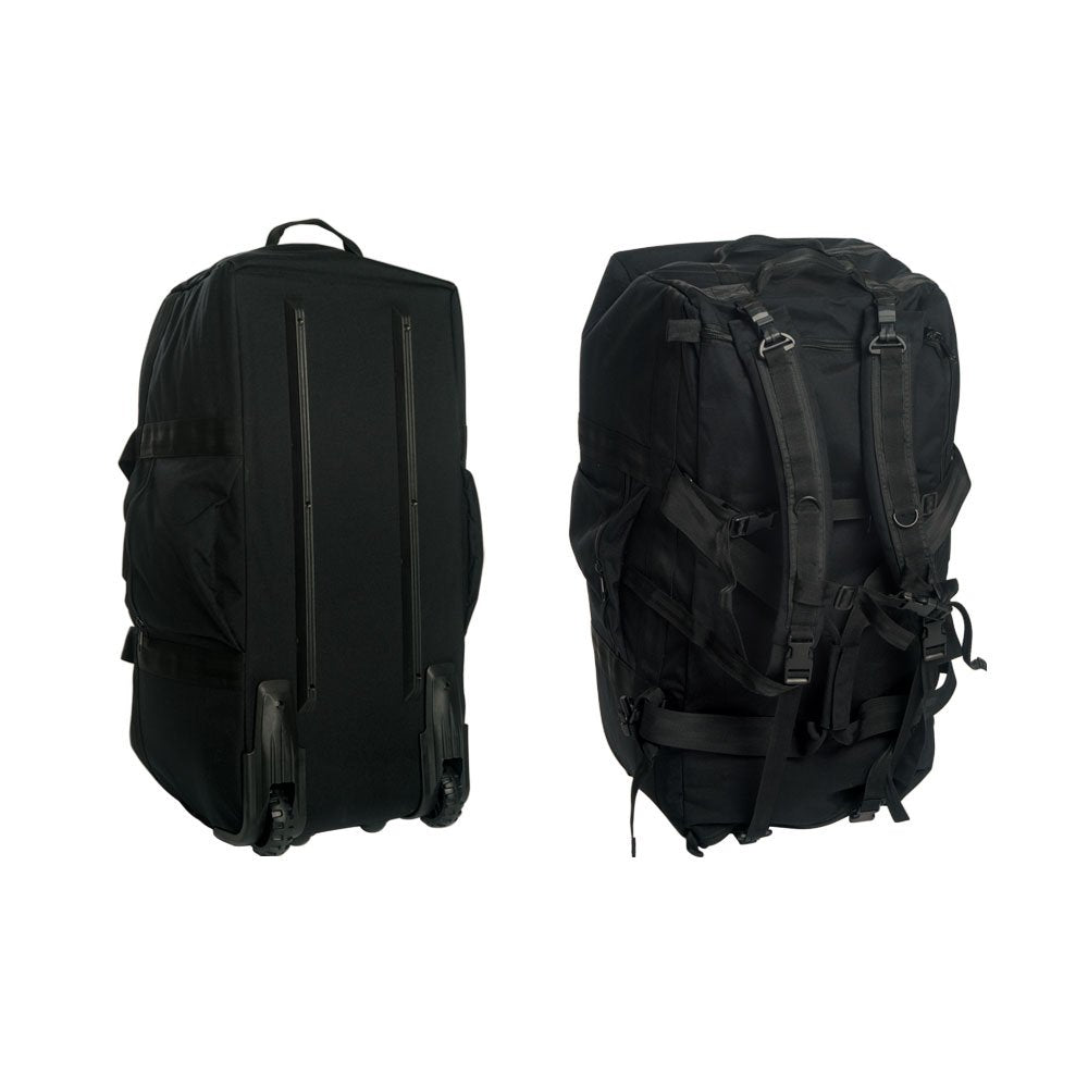 Mil-Tec Combat Carry Bag with Wheels Black – Large Military Travel Duffel 78×37×37cm