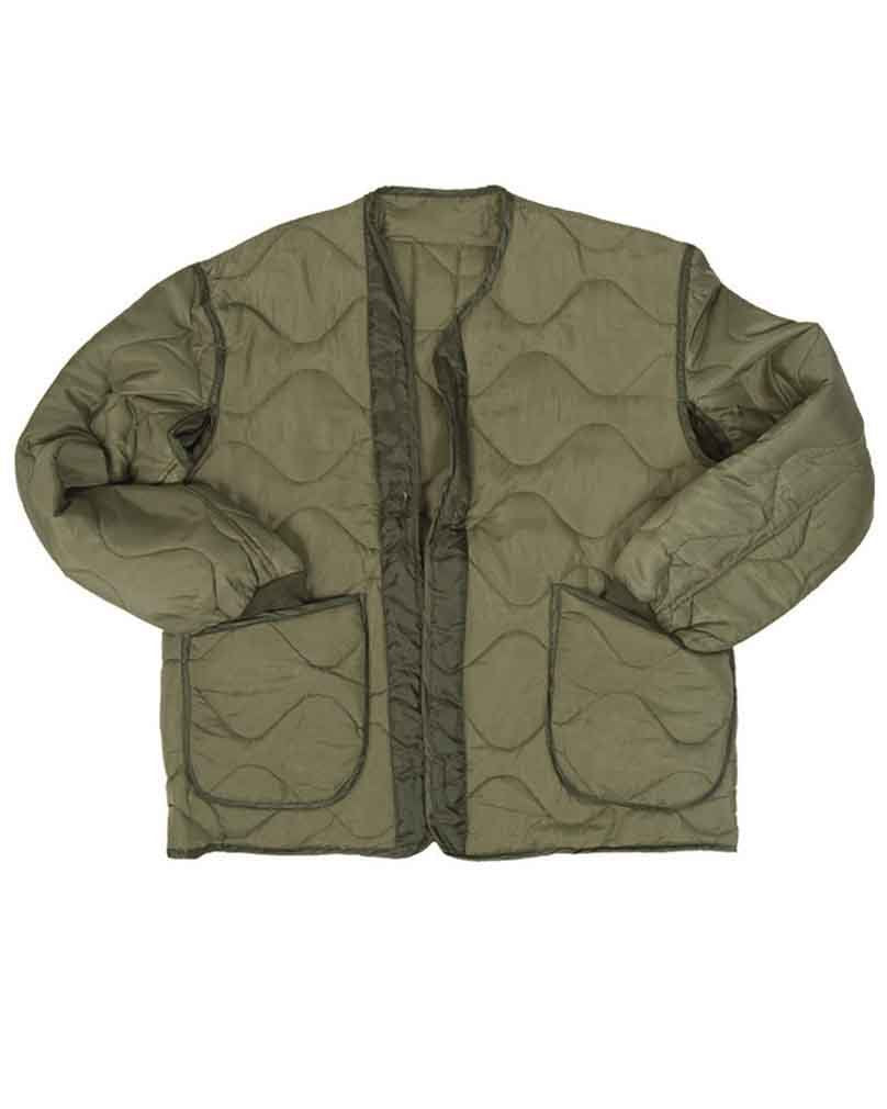 Mil-Tec M65 Jacket Liner Olive – Padded Field Jacket Liner, Army Style Coat