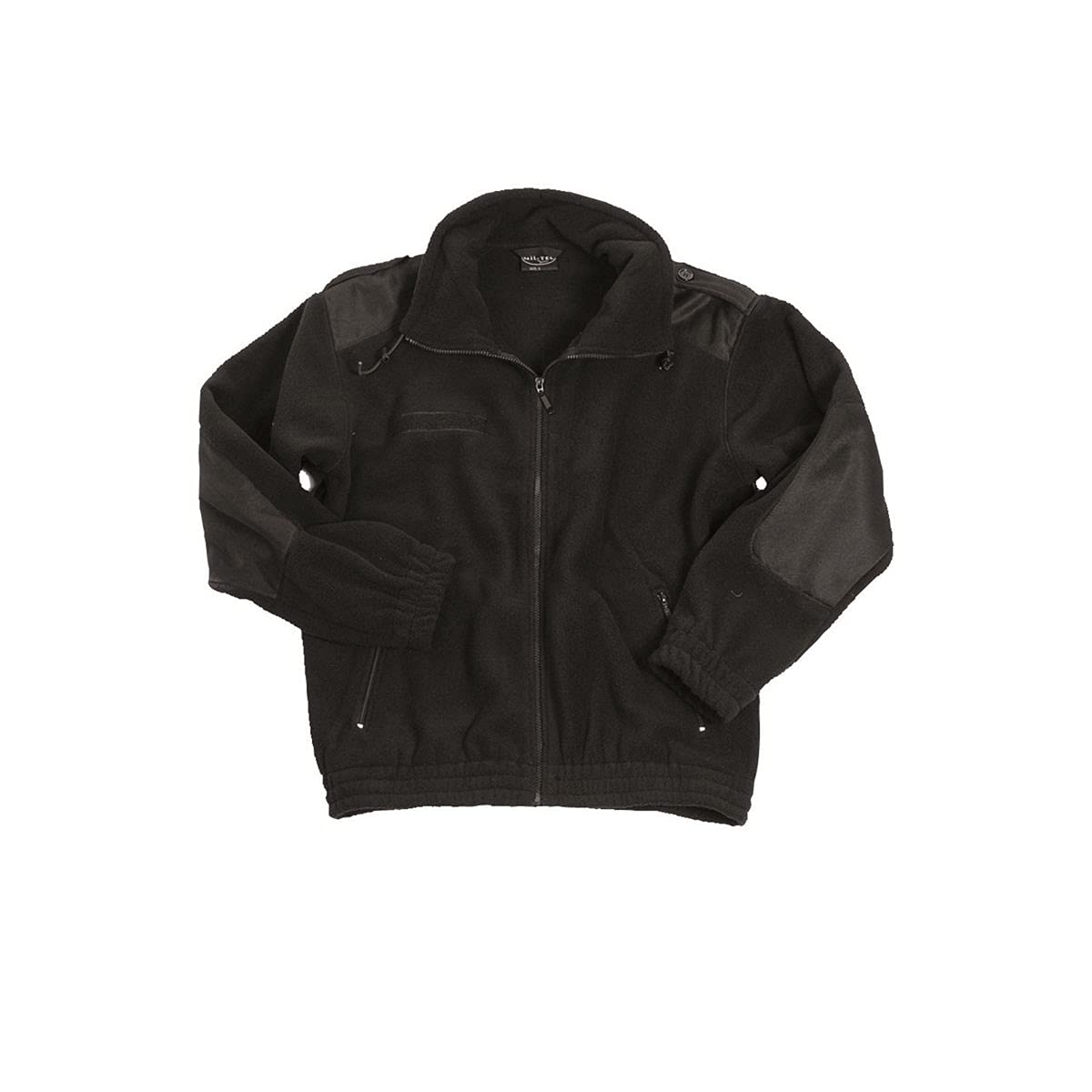 Military Army Warm Camo FLEECE ZIP Hunting JACKET Black (Large)