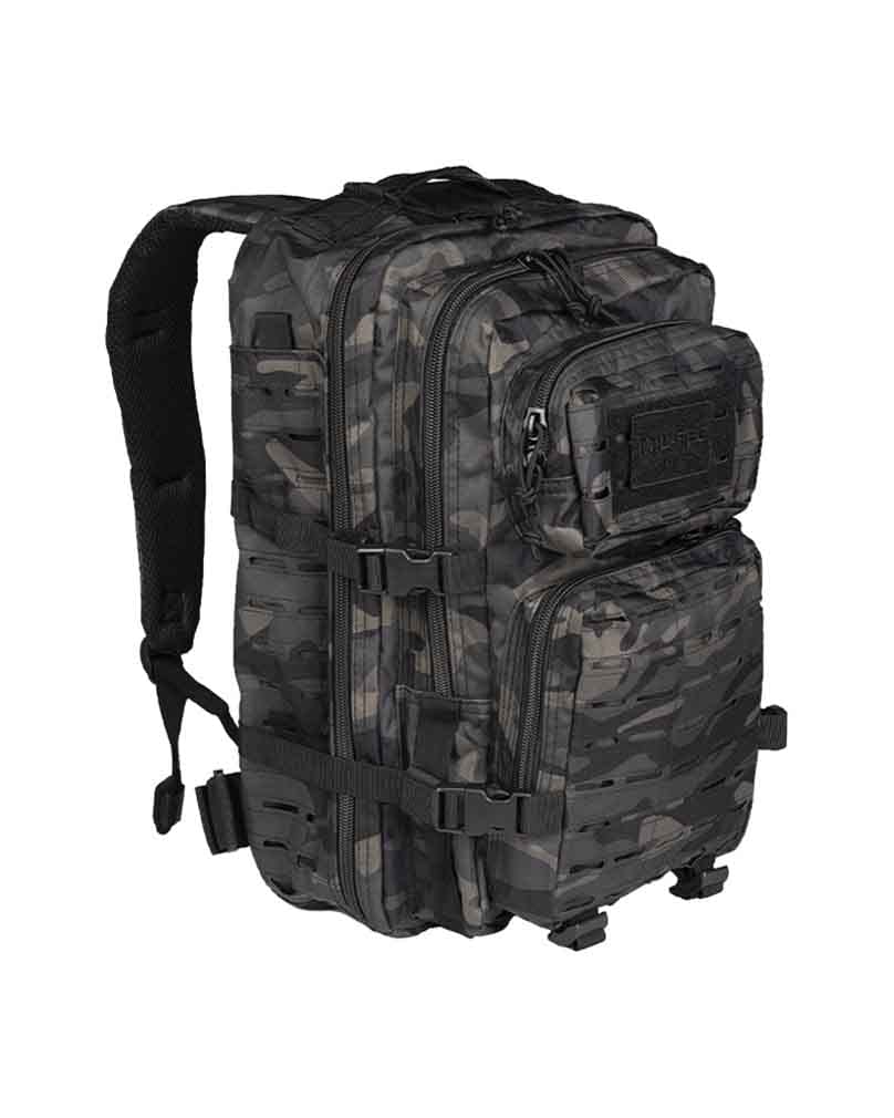 Mil-Tec US Assault Pack Large Laser Cut Dark Camo 36L – Tactical Military Backpack