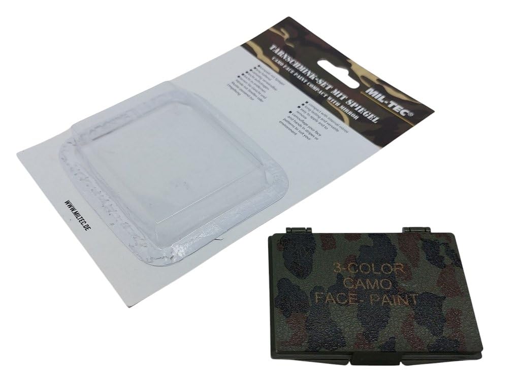 Army Camo Face Paint Airsoft Paintball 3 Colours with Mirror Brown Green Black