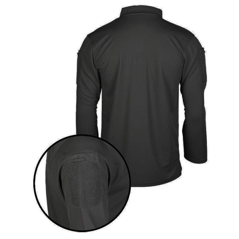 Mil-Tec Tactical Long Sleeve Quick Dry Polo Shirt Black Men’s