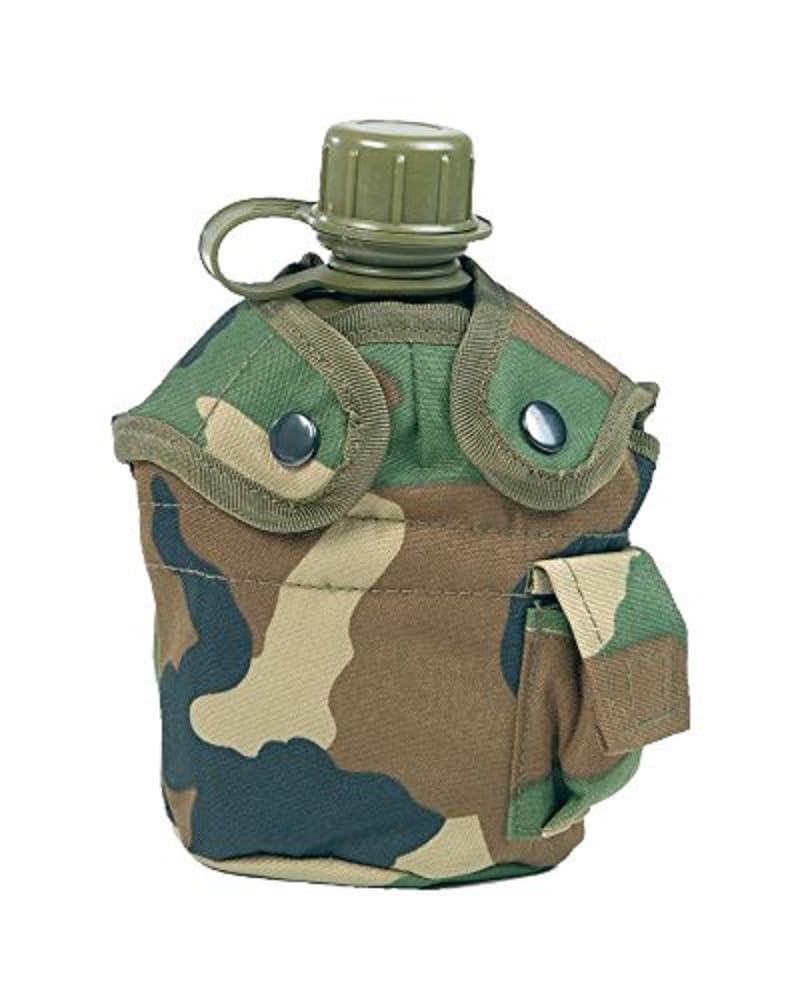 Mil-Tec 1L Lightweight Plastic Canteen with Cover | Durable Padded Hydration Container/Water Bottle Ideal for Outdoor Enthusiasts, Military Personnel | Great for Camping, Hiking, Sports Activities