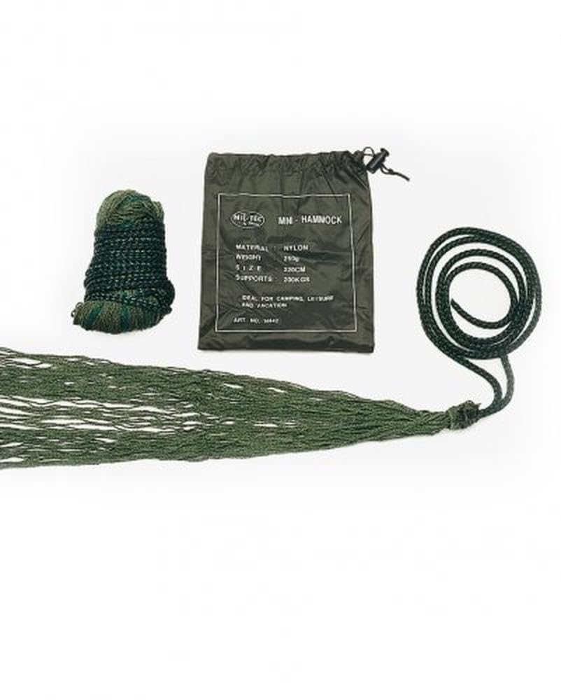 Mil-Tec Mini Hammock Olive – Compact Nylon Camping Travel Hammock