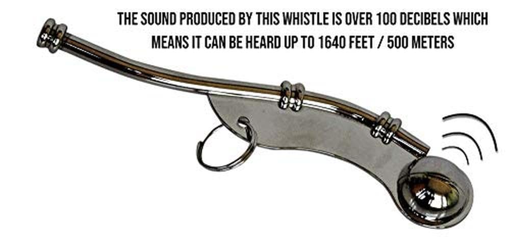 Mil-Tec Nickel-Plated Boatswain Compact Lightweight Portable Whistle for Maritime Signaling, 5 x 1 in., 0.8 oz. | Loud, Clear Signals for Communication on Ships and Boats | Emergency Deck Signaling