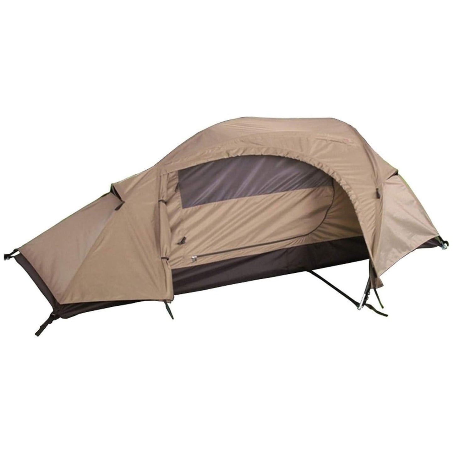 Mil-Tec Recom 1-Person Compact Lightweight Durable Weatherproof Wind & Storm-Resistant Easy-to-Install Tactical Outdoor Hiking Camping Tent with Zipper Entrance & Mosquito Net