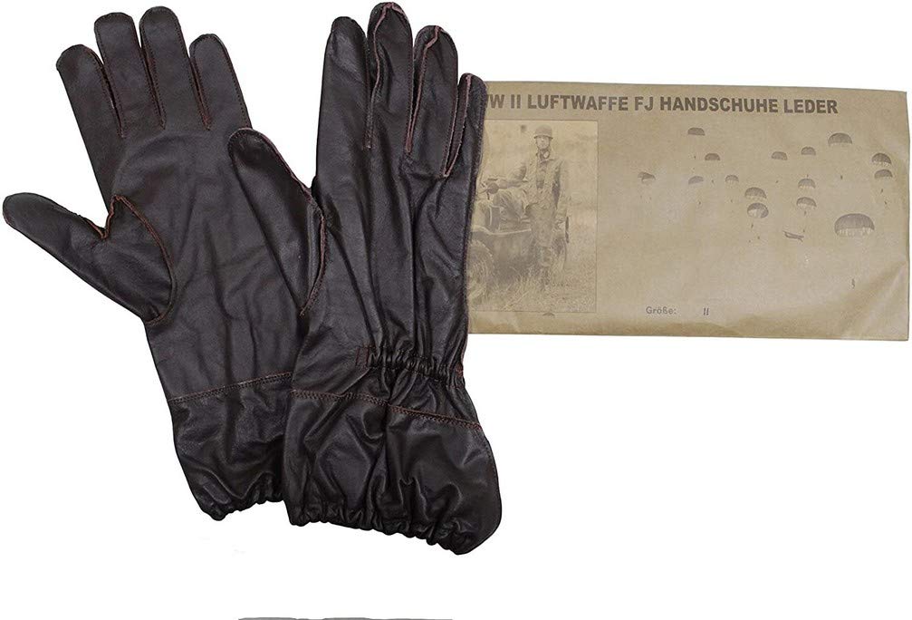 Mil-Tec Luftwaffe FJ Brown Leather Gloves