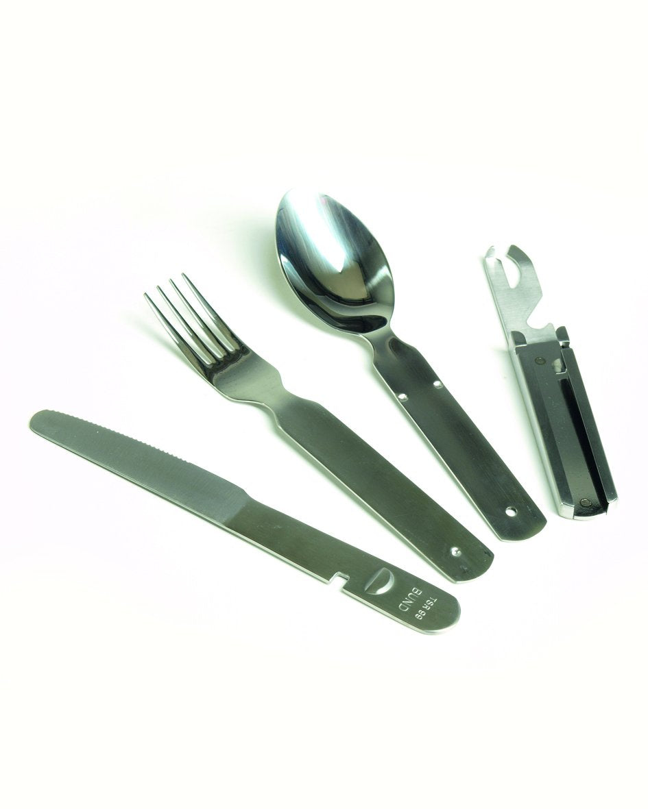 Mil-Tec German TSR Stainless Steel Eating Utensil - 4-Piece, Silver, 4 Piece, 14622000