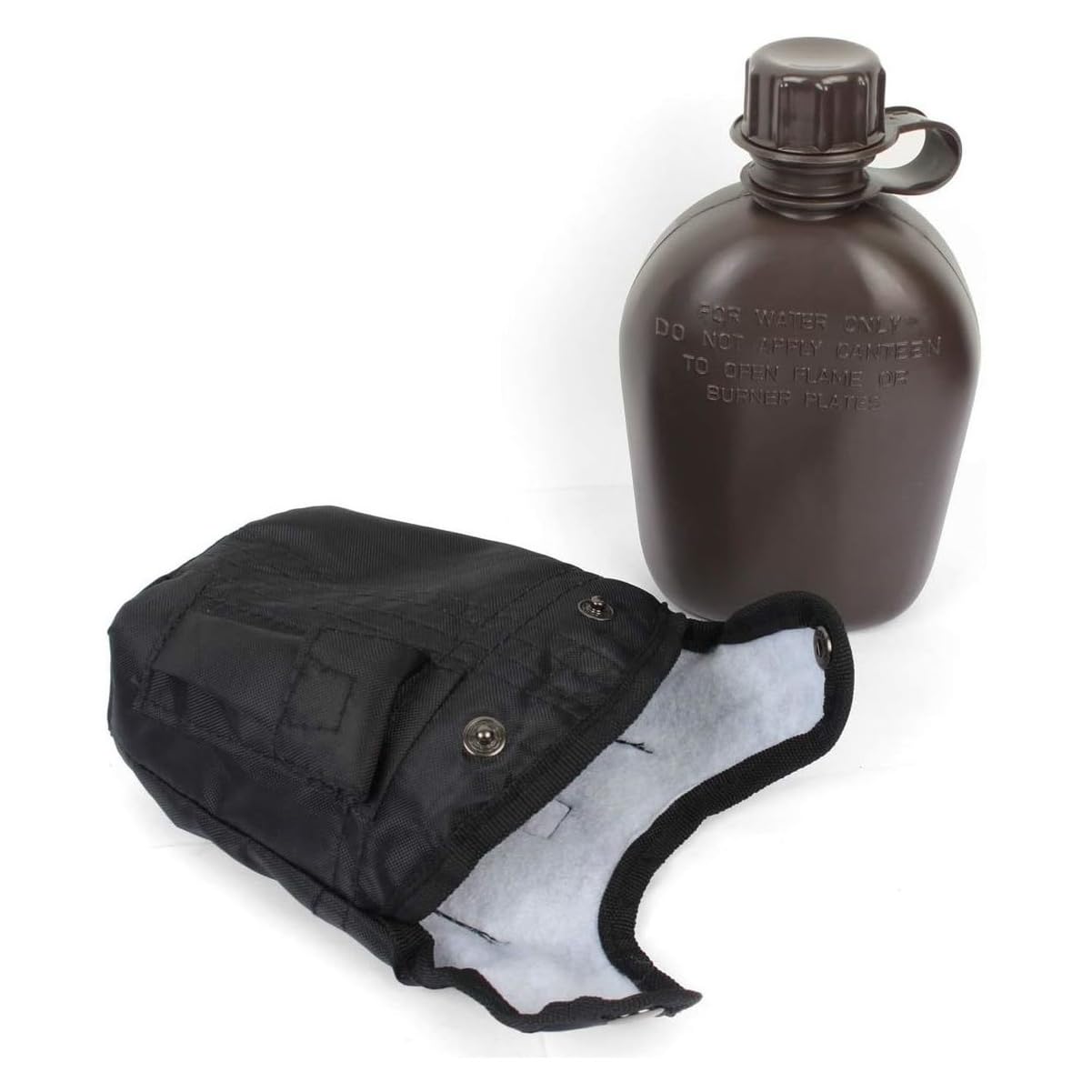 Mil-Tec 1L Lightweight Plastic Canteen with Cover | Durable Padded Hydration Container/Water Bottle Ideal for Outdoor Enthusiasts, Military Personnel | Great for Camping, Hiking, Sports Activities