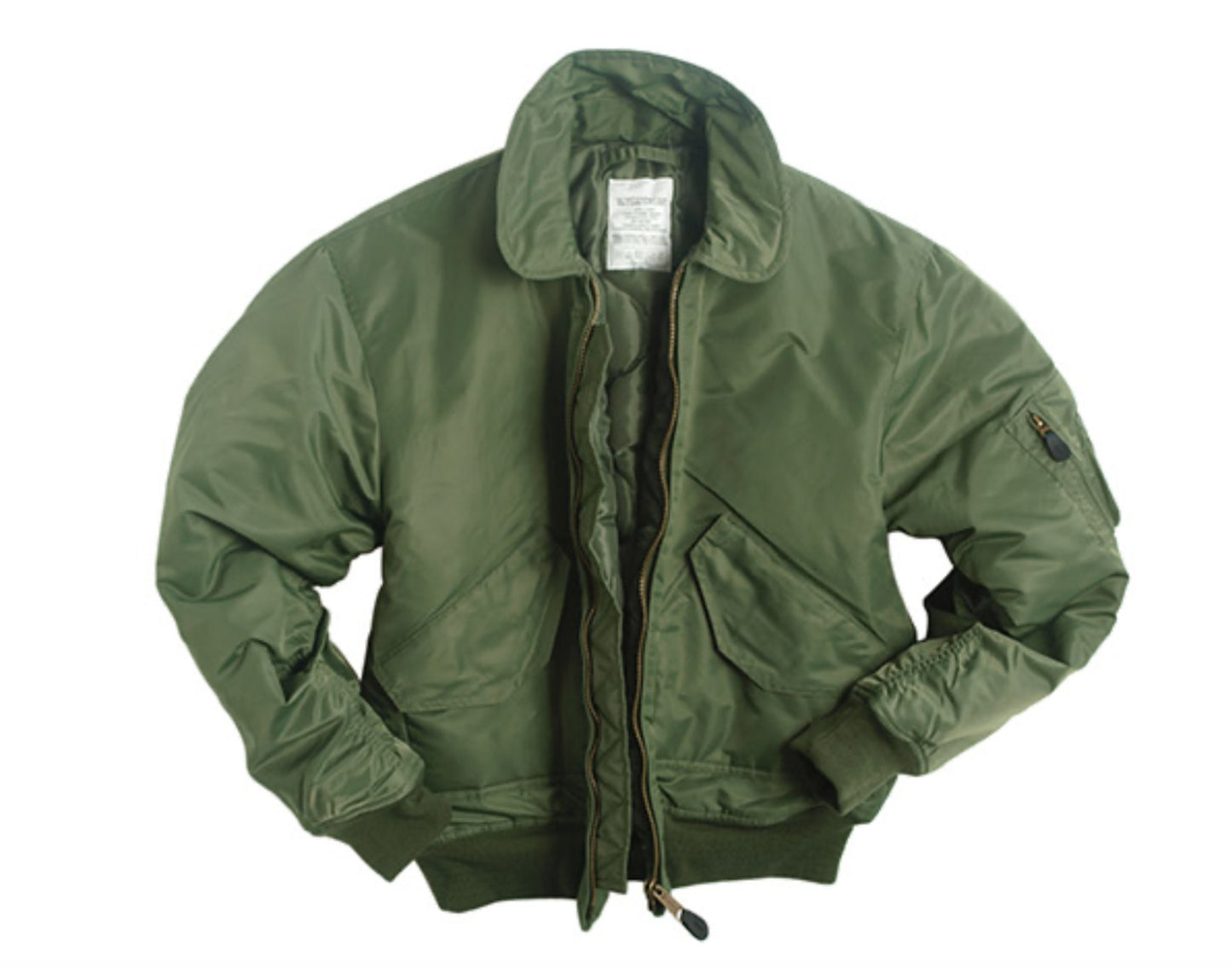 US Military Bomber Style Jacket Basic CWU Flight Pilot OD Green