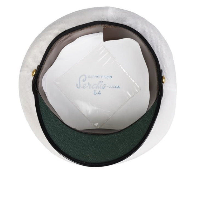Authentic Italian White Navy Visor Hat Military Surplus Dress Uniform Used