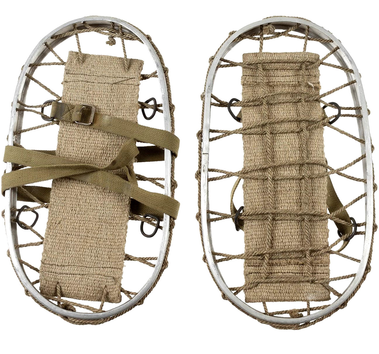 Italian Snow Shoes Aluminium Frame Vintage With Straps Used