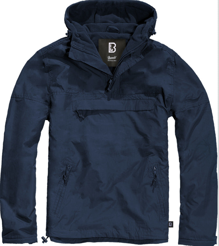 Brandit Windbreaker Anorak Navy – Fleece Lined Outdoor Hunting Jacket