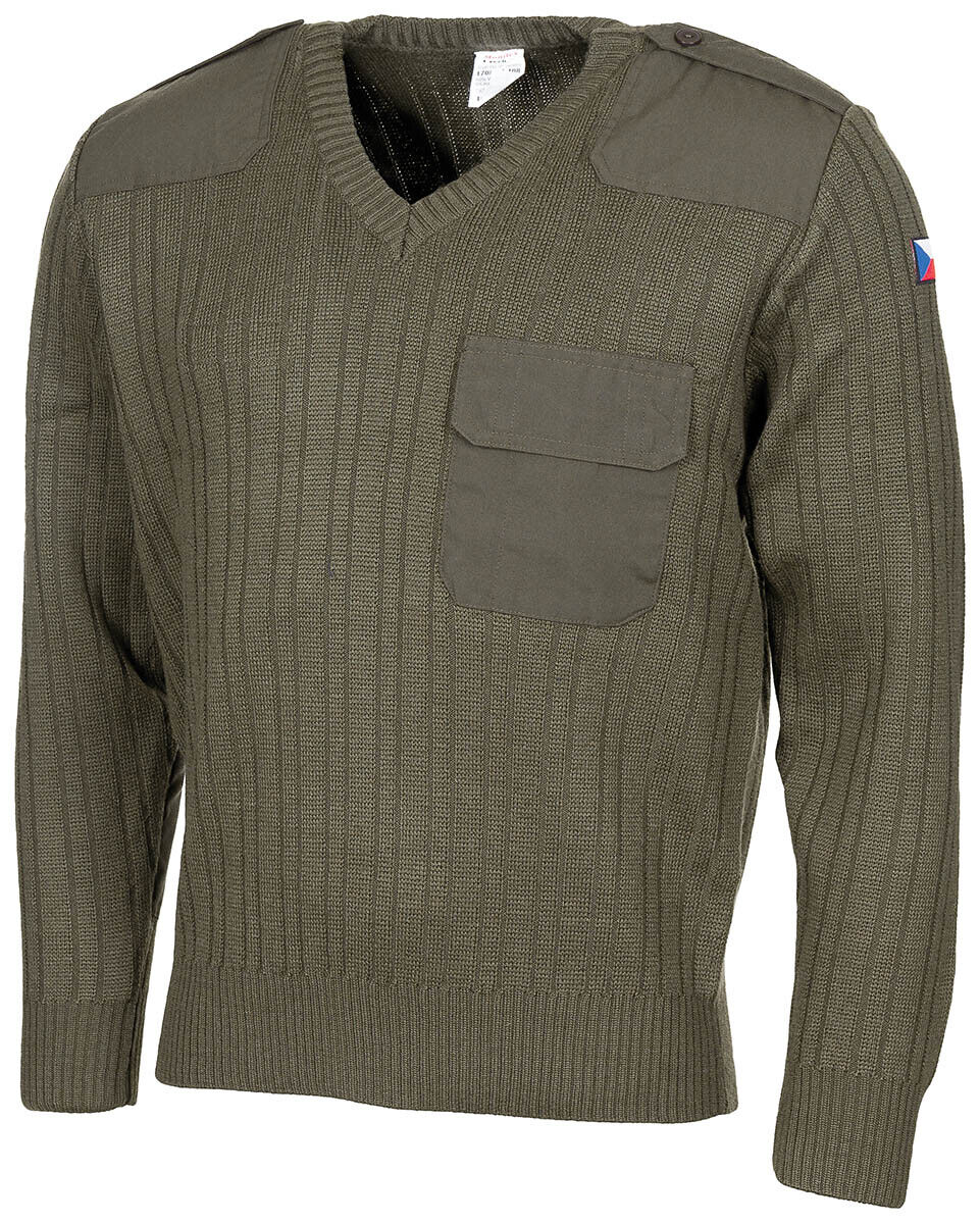 Original CZ Army Military Style Pullover M 97 V-Neck OD Green 50% Wool