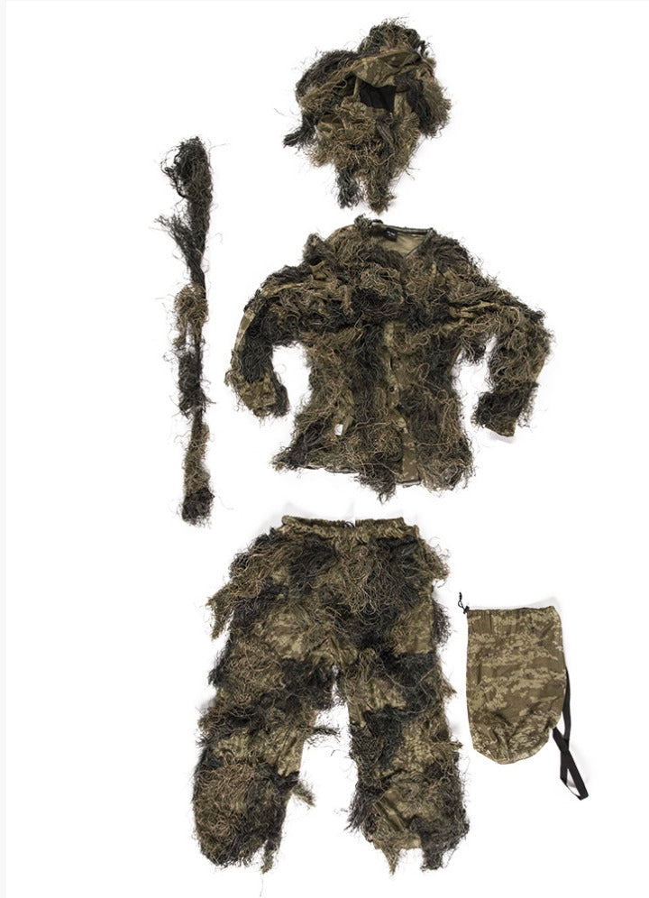 Military Ghillie Parka Suit Sniper Recon Outdoor Hunting Fire-Retardant Woodland