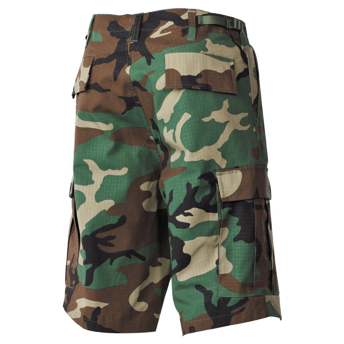 Bermuda Shorts Camo Military Army BDU Leg Pockets Rip Stop Woodland