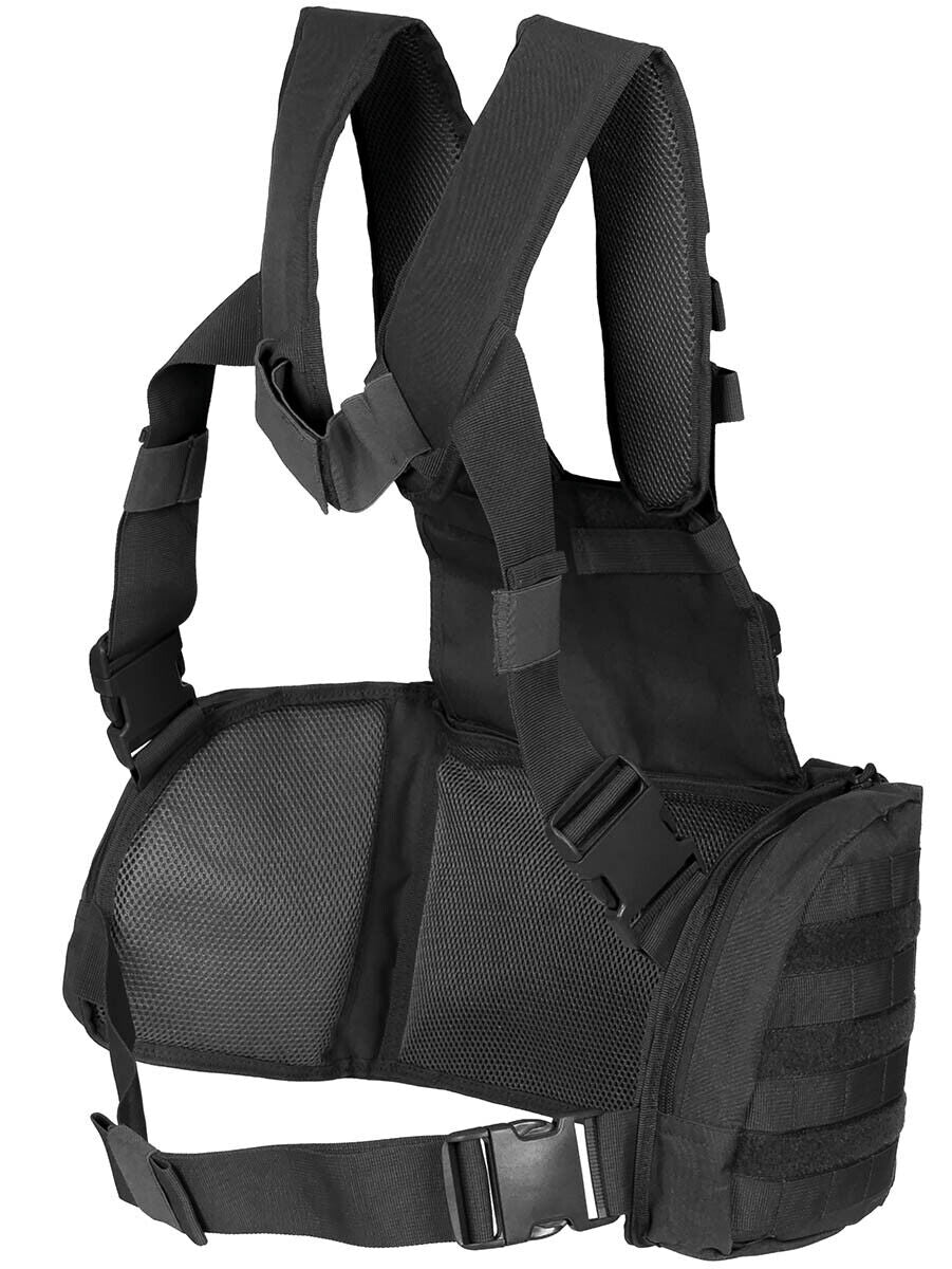 Vest With Modular System Chest Rig Light Tactical Combat Mission Black