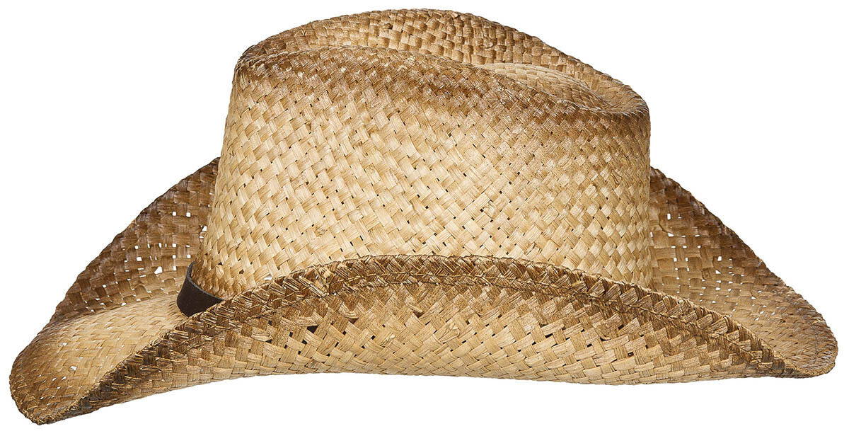 Straw Summer Hat With Hat Band Brown One Size