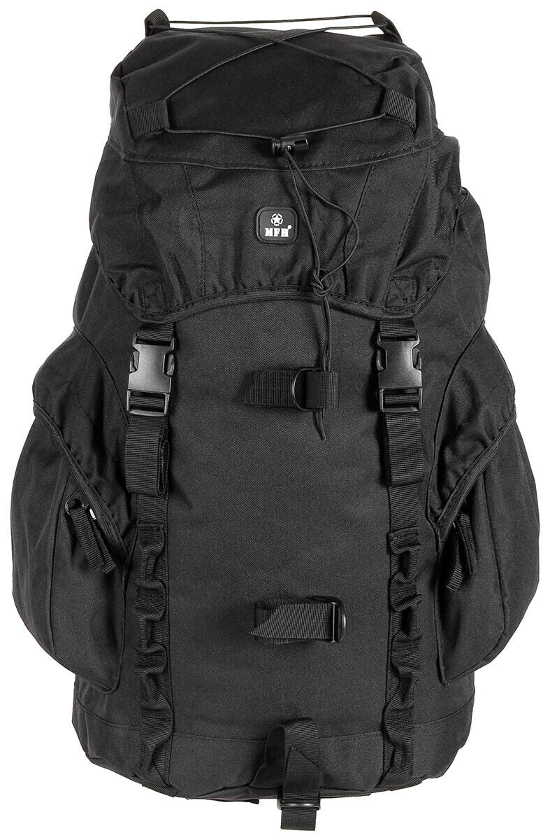 Black Backpack Recon II 25L Adjustable Straps Padded Back Breathable Material