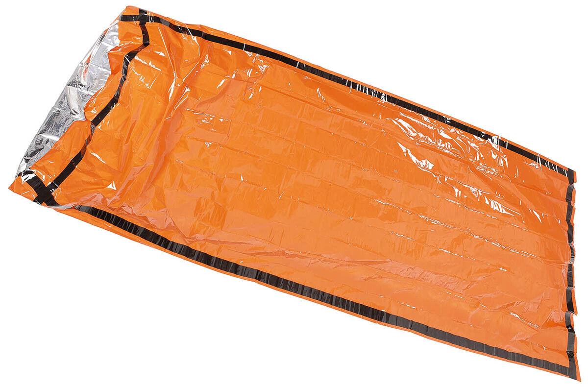 Emergency Sleeping Bag Protection Against Cold Orange One Side Aluminium-Coated
