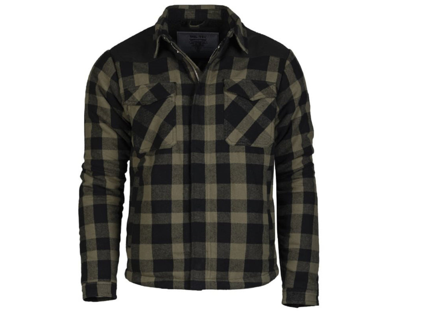 MIL-TEC Light Outdoor Urban Style Lumber Mens Jacket Sweater Black/OD Green