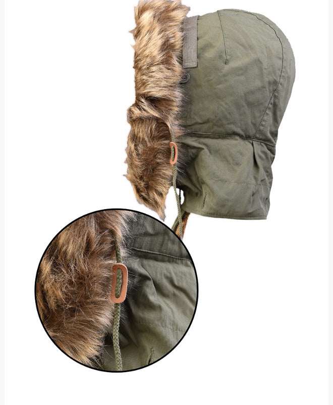 OD Fur Hood for M51 Shell Parka – Military-Style Cold Weather Protection