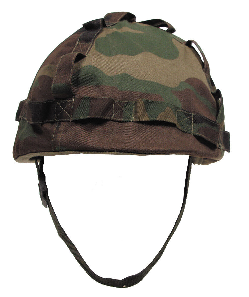 US Plastic Helmet with Woodland Cover Adjustable Neck Strap Detachable Cover