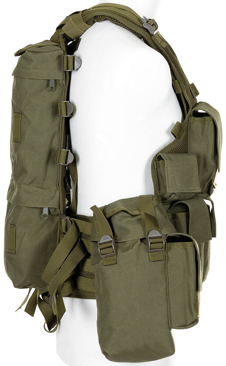 Tactical Vest Military Army Combat Lightweight Various Pockets OD Green