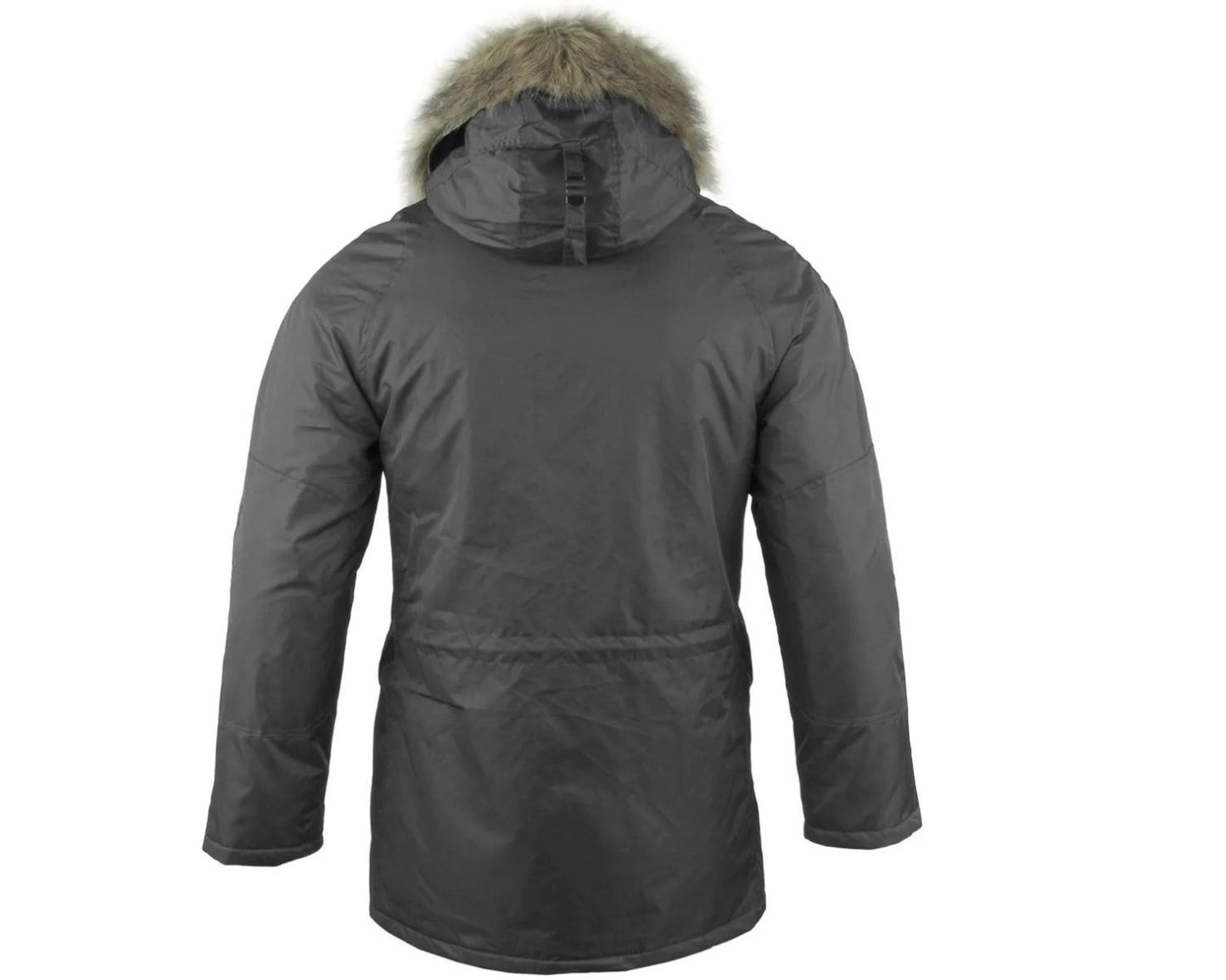 MIL-TEC NEW US Military Army Parka N3B Faux fur Hooded Black Style Aviator