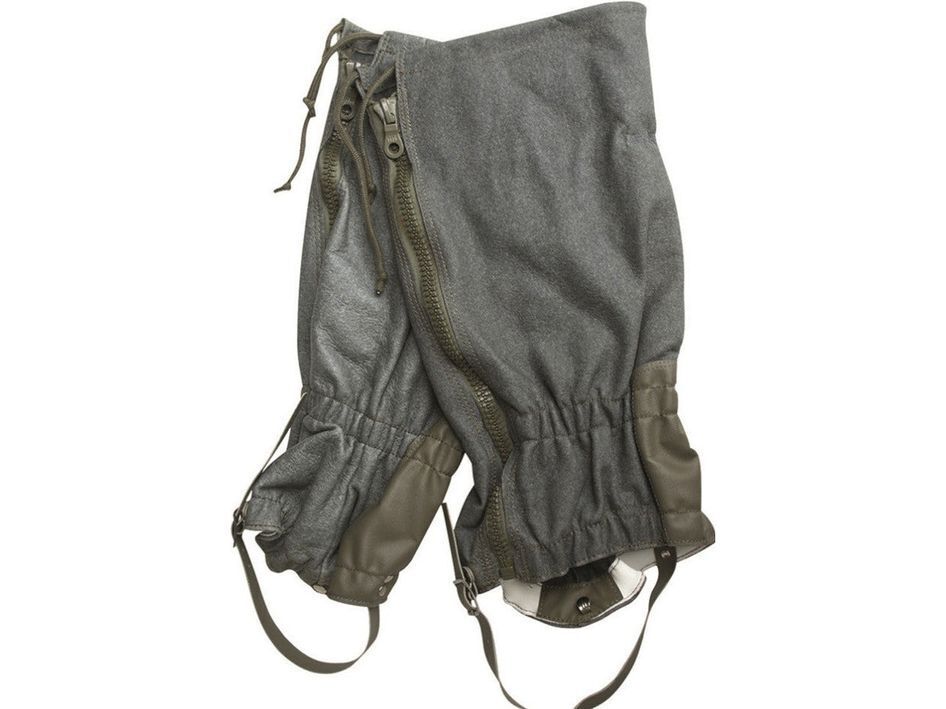 Genuine Swiss Army Gaiters Original Wool Mountains Hiking Camping Grey Military