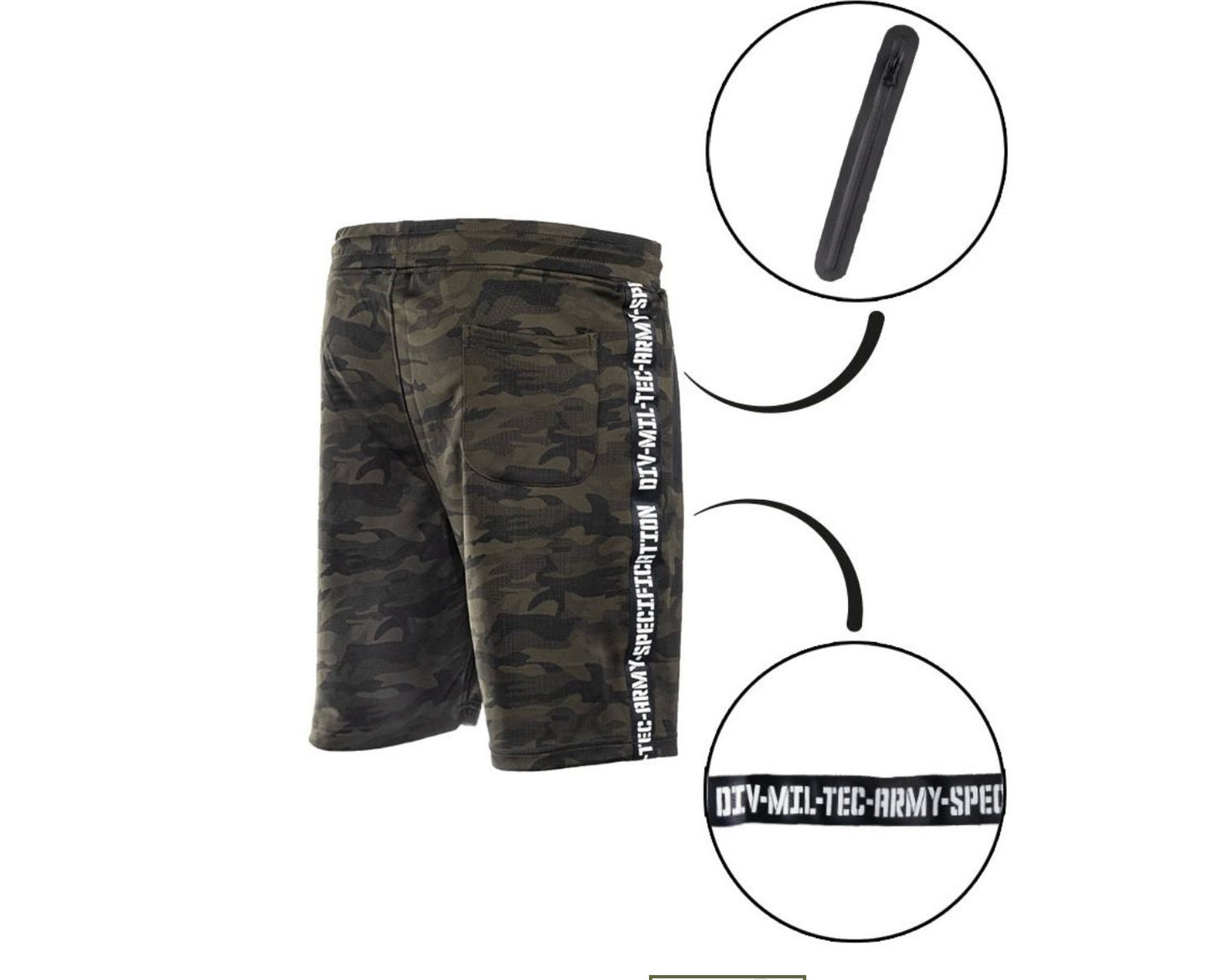 MIL-TEC Army Style GymTraining Shorts Outdoor/Indoor Woodland