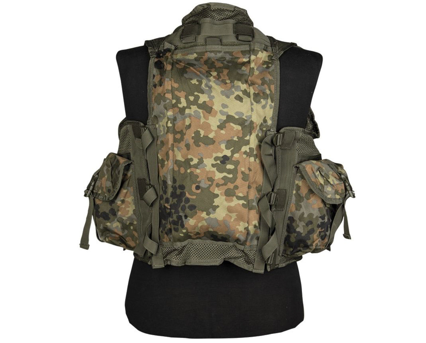 Military Army Combat Tactical Vest Modular System 9 Pockets Flecktarn