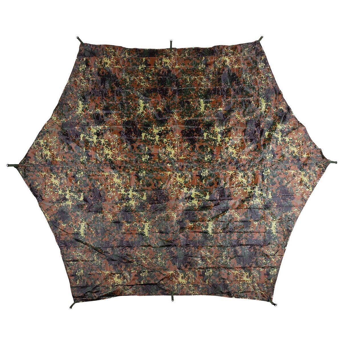 Hexagon Tarpaulin Flecktarn Camo 340x310cm Waterproof Military Surplus