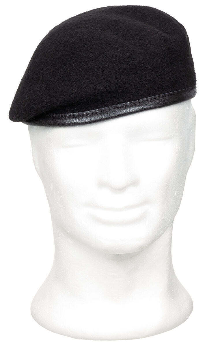 French Army Commando Military Army Small Crown Wool Beret -Commando Beret, black