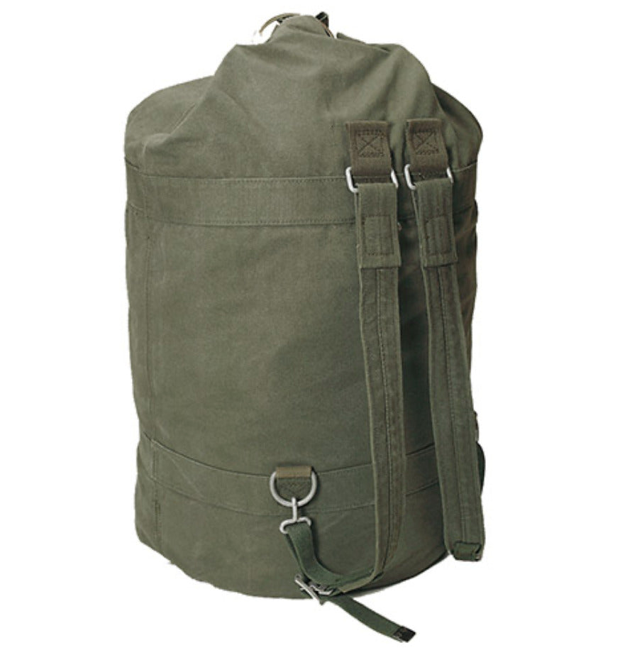 German Army Large Duffle Bag with Double Strap and Lock Vintage Military Surplus