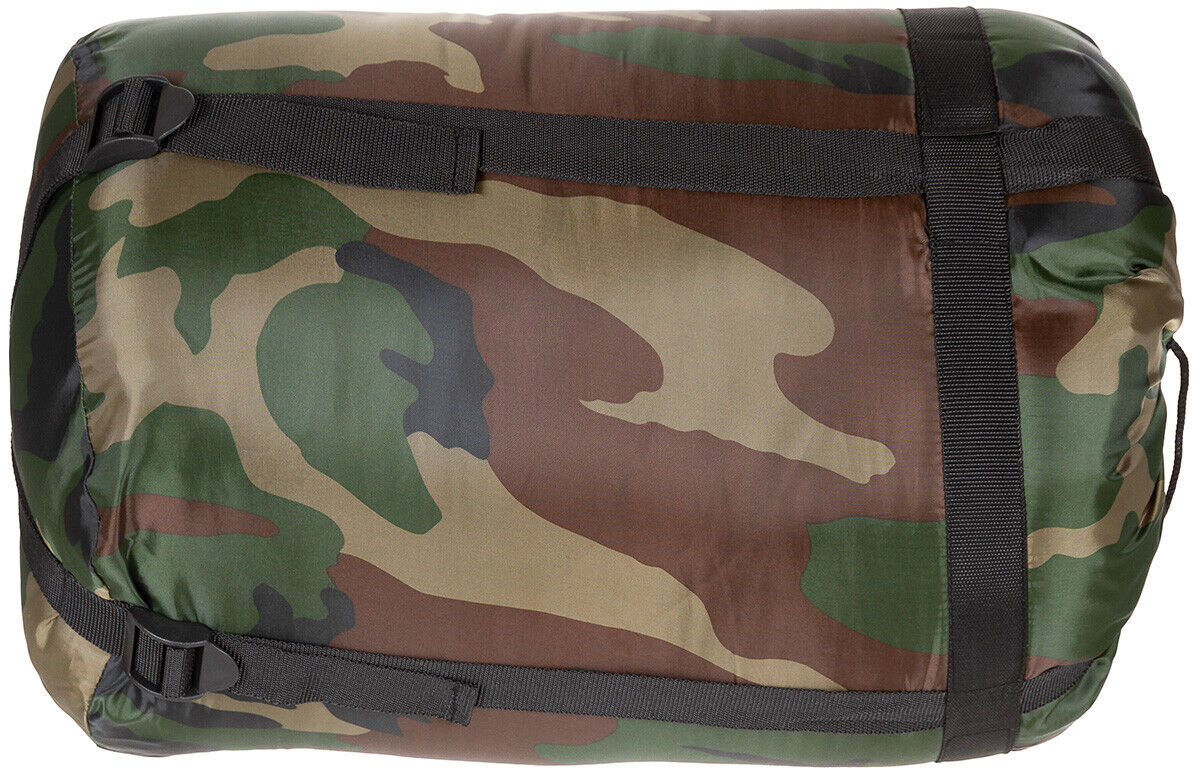 Woodland Mummy Sleeping Bag Top 2-Way Zip 2-Layer Filling Hood & Drawstrings